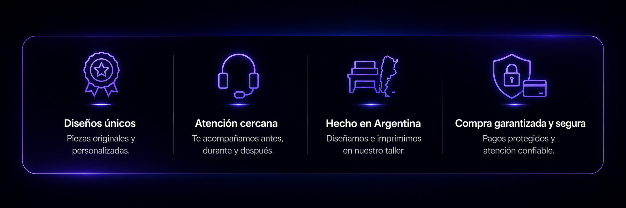 Diseños unicos, Atencion cercana, Hecho en Argentina, compra garantizada y segura
